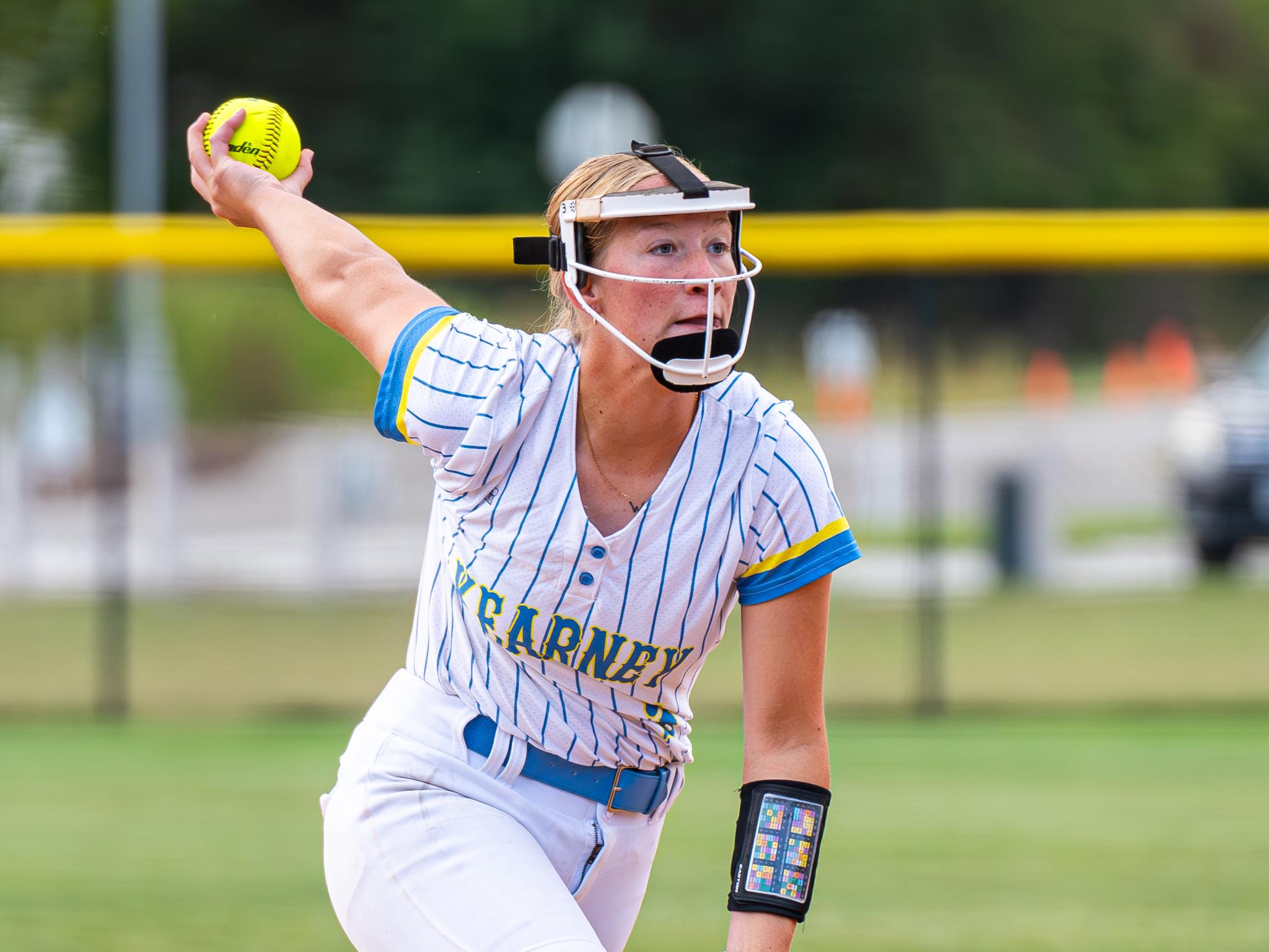 Pitcher winding up for a throw